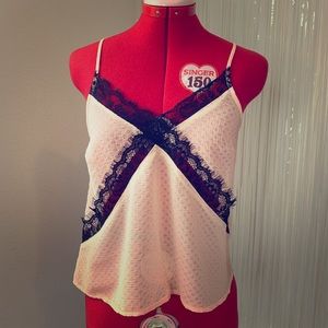 NWT ASTR black peach lace v neck tank camisole XS